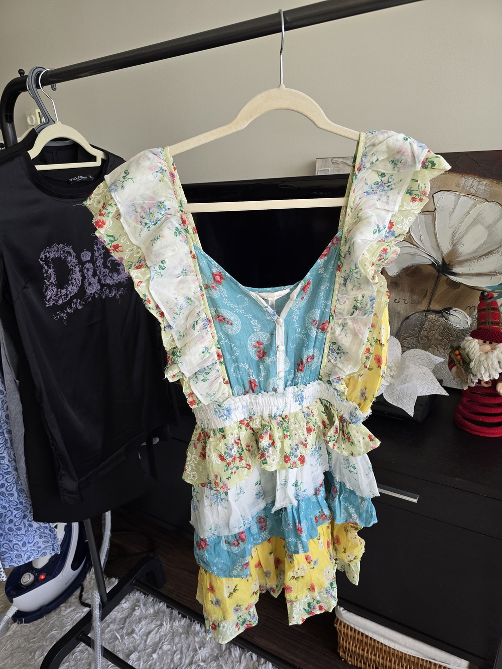 LoveShackFancy Phyllis Dress Size S NWT Floral Ruffle Mini Dress $295